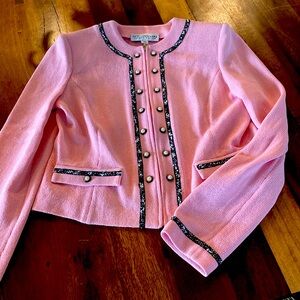 St. John Collection - Pink Knit Pocket Short Jacket